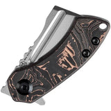 Kansept Knives Mini Korvid Framelock 3030B1 - Compact EDC Knife With S35VN Blade And Copper Carbon Fiber Handle by Kansept Knives