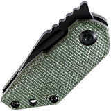 Kansept Knives RIO Linerlock Green K3044A2 - Bohler M390 Tanto Blade, Green Canvas Micarta Handle, Extended Tang by Kansept Knives