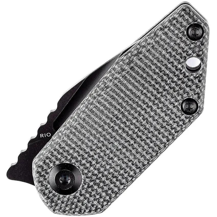 Kansept Knives Rio Linerlock - Black M390 Tanto Blade Canvas Micarta Handle Extended Tang by Kansept Knives
