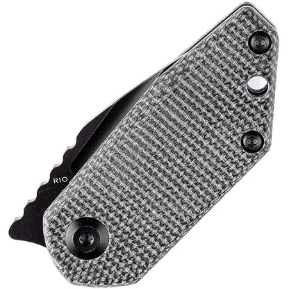 Kansept Knives Rio Linerlock - Black M390 Tanto Blade Canvas Micarta Handle Extended Tang by Kansept Knives