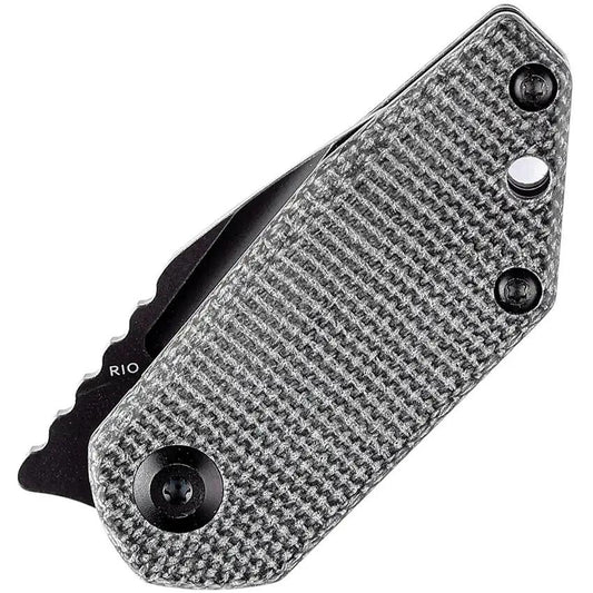 Kansept Knives Rio Linerlock - Black M390 Tanto Blade Canvas Micarta Handle Extended Tang by Kansept Knives
