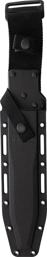 Ka-Bar Black Fighter Knife 12.75 Inch 1095 Cro Van Partially Serrated Blade Kraton G Handle Sheath For Survivalists by Ka-Bar