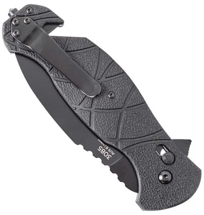 KaBar Coytu Crossbar Lock Knife AUS8 Drop Point Blade GFN Handle With Pocket Clip And Glass Breaker For EDC Enthusiasts by Ka-Bar