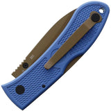 Ka-Bar Dozier Hunter Lockback Knife With D2 Tool Steel 3in Blade Blue Zytel Handle by Ka-Bar