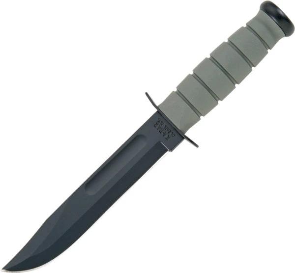 KaBar Fighting Knife 5011 Rugged Tactical With 7 Inch 1095 High Carbon Blade And Green Kraton G Handle by Ka-Bar