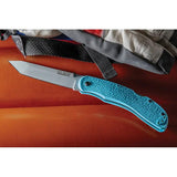 KaBar USSF Corser Lockback Knife 3.5In AUS8A Tanto Blue Textured Grip Pocket Clip For EDC Enthusiasts by Ka-Bar