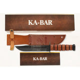 Ka-Bar 125th Anniversary USMC Fixed Blade Knife With 7 Inch 1095 CroVan Blade Leather Handle And Sheath by Ka-Bar