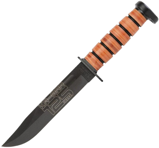 Ka Bar 125th Anniversary Dog Fixed Blade Knife With 7 Inch Clip Point Blade Leather Grip And Sheath For Collectors by Ka-Bar