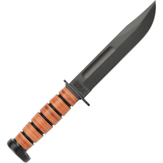 Ka Bar 125th Anniversary Dog Fixed Blade Knife With 7 Inch Clip Point Blade Leather Grip And Sheath For Collectors by Ka-Bar
