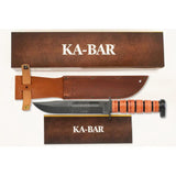 Ka Bar 125th Anniversary Dog Fixed Blade Knife With 7 Inch Clip Point Blade Leather Grip And Sheath For Collectors by Ka-Bar