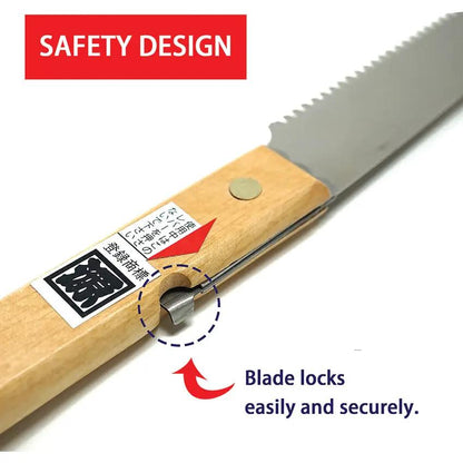 Kakugen Ibarame Folding Saw X-1065 - 7-Inch Satin Finish Stainless Blade, Wood Handle, Blade Lock by KAKUGEN