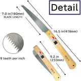 Kakugen Ibarame Folding Saw X-1065 - 7-Inch Satin Finish Stainless Blade, Wood Handle, Blade Lock by KAKUGEN