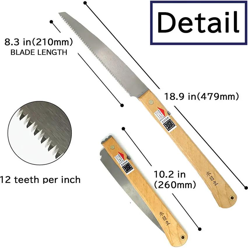 KAKUGEN EDOME Folding Saw X-1066 - Locking Blade For Safe Folding 8.25In Satin Stainless Blade Wood Handle by KAKUGEN