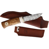 Karesuando Kniven Beaver 8 Dense Twist 3501-06 - Damasteel DS93X Blade With Brass Guard And Reindeer Antler Handle by Karesuando Kniven
