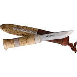 Karesuando Kniven Sami Jarven Hunter 3513 02 - RWL-34 Blade With Curly Birch And Reindeer Antler Handle by Karesuando Kniven