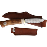 Karesuando Kniven Hunter 10 Dense Twist 357106 - Damasteel DS93X Blade With Birch and Reindeer Antler Handle by Karesuando Kniven