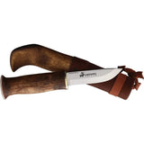 Karesuando Kniven Sami Nulpu Hunter 3630-02 - RWL-34 Steel Blade With Reindeer Horn Pommel And Curly Birch Handle by Karesuando Kniven