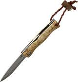Karesuando Kniven Paltsa Lockback RWL34 4060-02 - Satin Blade With Curly Birch Handle And Lanyard Hole by Karesuando Kniven