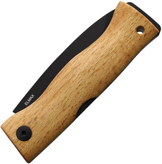 Karesuando Kniven Paltsa Lockback Elmax 4062-00 - Black Finish Elmax Blade Beech Wood Handle by Karesuando Kniven