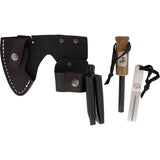 Karesuando Kniven Bushcraft Axe Set Carbon 4350-90 - 12.25in Beech Handle, Antler Pommel, Sharpener And Fire Steel by Karesuando Kniven