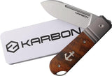 KARBON Ahoy Framelock Ironwood KEN2 - Ken Onion Designed Reate Knife With M390 Blade And Ironwood Inlay by KARBON