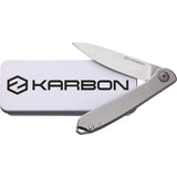 KARBON Tidbit Framelock BB - Satin Bohler N690 Blade With Extended Tang And Pocket Clip by KARBON