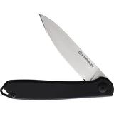 KARBON Tidbit Framelock Knife - 3in Bohler N690 Satin Blade, Black PVD Handle, 4in Closed by KARBON