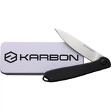 KARBON Tidbit Framelock Knife - 3in Bohler N690 Satin Blade, Black PVD Handle, 4in Closed by KARBON