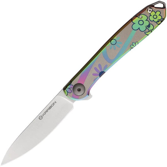 KARBON Tidbit Framelock Floral KARB108 FLORAL PATTERN by KARBON