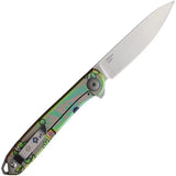 KARBON Tidbit Framelock Floral - PVD Coated N690 Blade, Floral Handle Artwork, 4 Inch Closed by KARBON