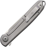 Karbon Tidbit Framelock Ti S35VN - Satin Blade, Bead Blast Titanium Handle, Lanyard Hole, Pocket Clip by KARBON