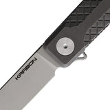 KARBON Beatnik Framelock 20CV Blade Titanium Handle With Stonewash Finish Designed By Ken Onion by KARBON