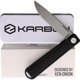 KARBON Beatnik Framelock - 14C28N Sandvik Stainless Blade With Black Aluminum Handle And Extended Tang by KARBON