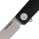 KARBON Beatnik Framelock - 14C28N Sandvik Stainless Blade With Black Aluminum Handle And Extended Tang by KARBON