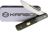 KARBON Flatline Framelock OD Green G10 Inlay Satin 154CM Blade Extended Tang Pocket Clip by KARBON
