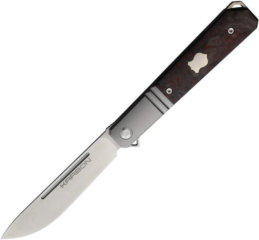 KARBON Flatline Framelock CF KARB115 RED/BLACK CF by KARBON