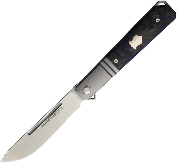 KARBON Flatline Framelock Blue CF KARB116 BLUE/BLACK CF by KARBON