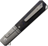 KARBON Flatline Framelock - Blue Carbon Fiber Inlay With Gray Titanium Handle Three Inch Satin 154CM Blade by KARBON