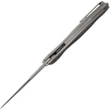 KARBON Buck Horn Linerlock Knife Gray Aluminum Handle - Sandvik 14C28N Blade 3.75in by KARBON