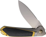KARBON Quickdraw Framelock Leather - Bohler M390 Blade With Gold And Silver Titanium Handle by KARBON