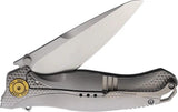 KARBON Mini Buckhorn Framelock TiM390 Titanium Handle Bead Blast Blade Ken Onion Design by KARBON