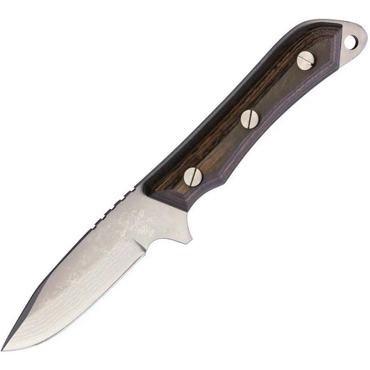 Kanetsune Seseragi Fixed Blade KB-266 - Damascus Steel Drop Point Blade, 3-Inch, Full Tang by Kanetsune