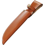 Kanetsune Shiro-One Fixed Blade KB-271 - 6 Inch Damascus Steel Blade With Brown Wood Handle And Leather Belt Sheath by Kanetsune