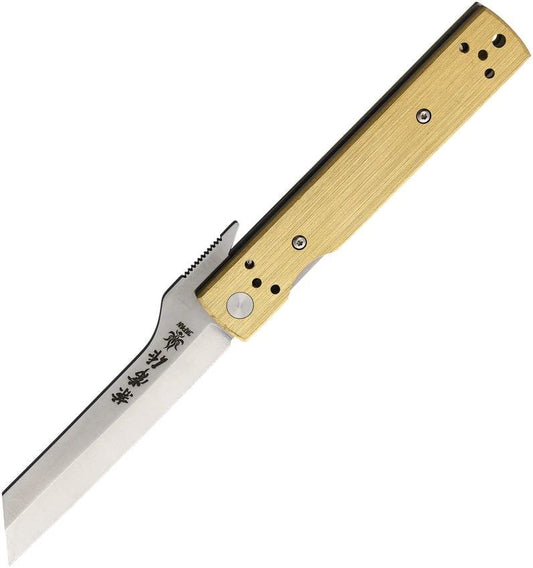 Kanetsune Brushed Brass Linerlock KB-561 by Kanetsune