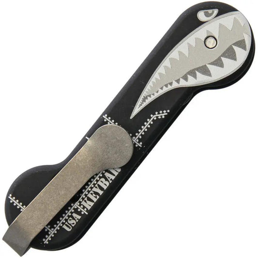 KeyBar Bomber Black Anodized - Holds Up To 12 Keys With Adjustable Tension And Easy Deployment by KeyBar