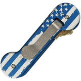 KeyBar Flag Aluminum Blue - Distressed Flag Artwork Holds Up To 12 Keys With Adjustable Tension by KeyBar