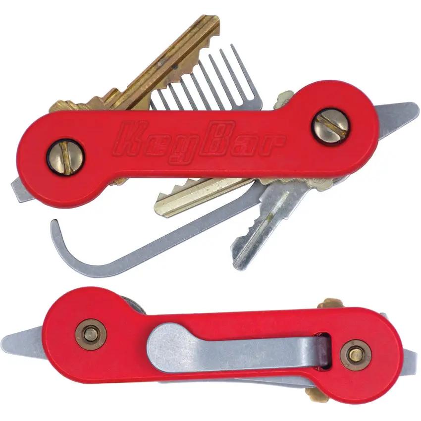 KeyBar G10 Red - Holds Up To 12 Keys With Adjustable Tension And Included Key Fob Link by KeyBar