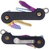 KeyBar G10 Black - Adjustable Key Organizer Up To 12 Keys With O Ring Tension And Clip by KeyBar
