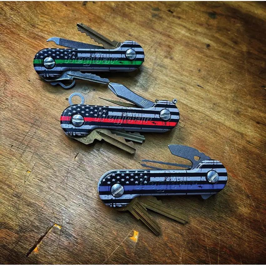 KeyBar Aluminum UV Thin Line Key Bar - Adjustable Tension Key Organizer For 4 8 12 Keys by KeyBar