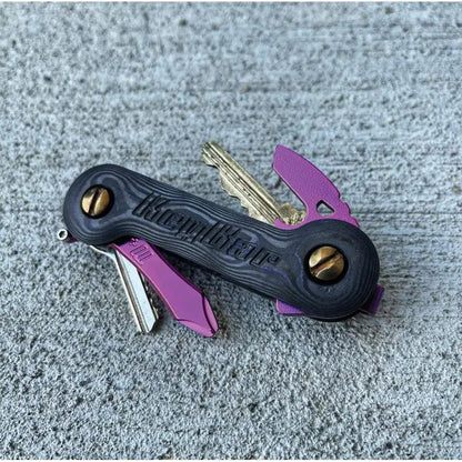 KeyBar Camo CF Purple - Adjustable Tension Key Organizer For Up To 12 Keys With Clip And Fob by KeyBar